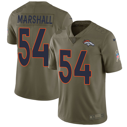 Nike Broncos #54 Brandon Marshall Olive Men's Stitched NFL Limited Salute to Service Jersey